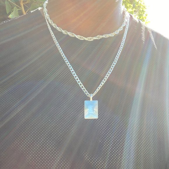 2 Layer Silver Choker Necklace - Picture 4 of 5